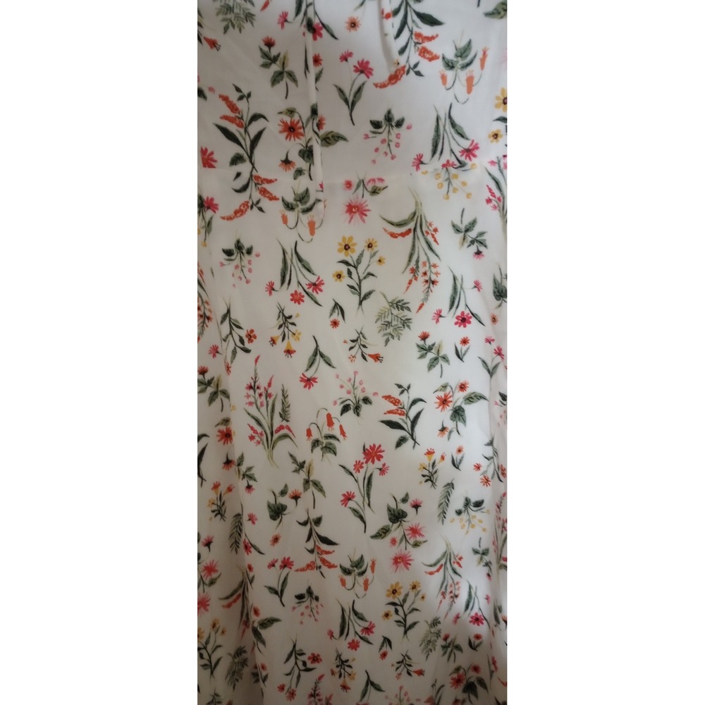 Old Navy Floral Flutter Sleeve Smocked Midi Dress White XS Cottagecore Boho - Picture 3 of 5